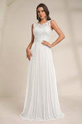 Ivory Tulle A-Line Wedding Dress with Floral Illusion Bodice