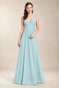 Chantel Sea Glass chiffon bridesmaid dress, front view
