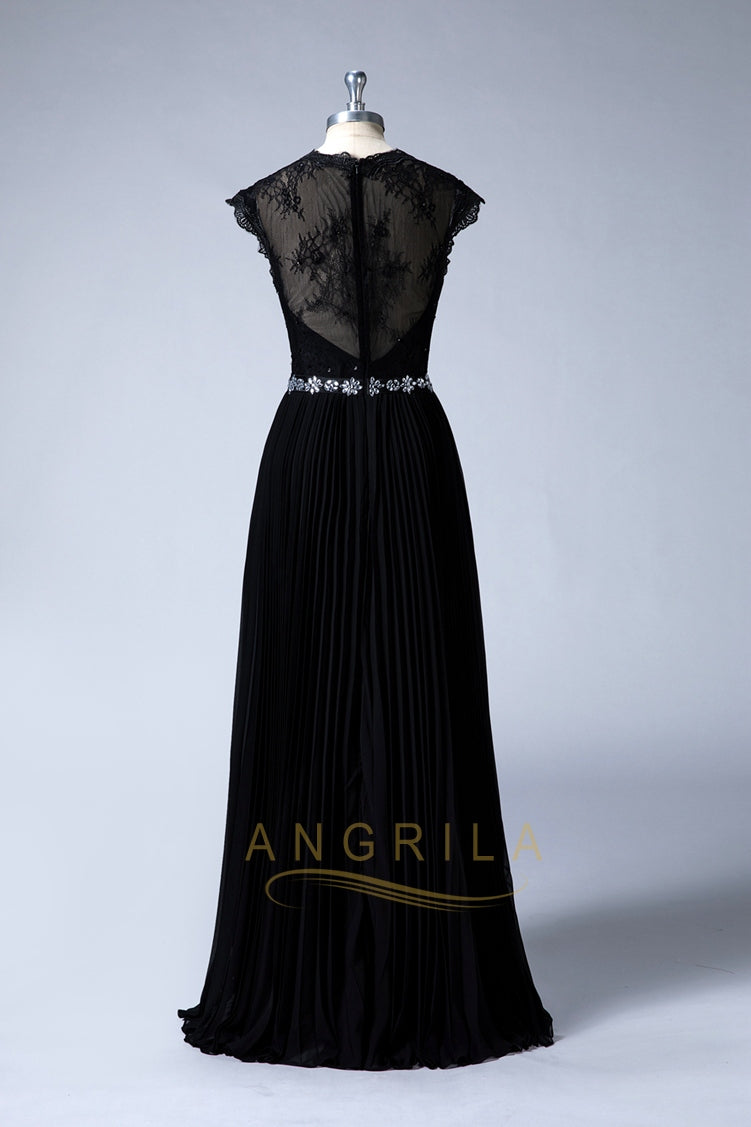 Black V-Neck Elegant Evening Dresses  Angrila