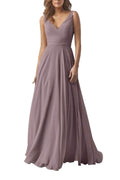 Bow-Back Ruched Chiffon A-Line Bridesmaid Dress