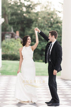 Sheath/Column Backless Floor-Length Wedding Dresses
