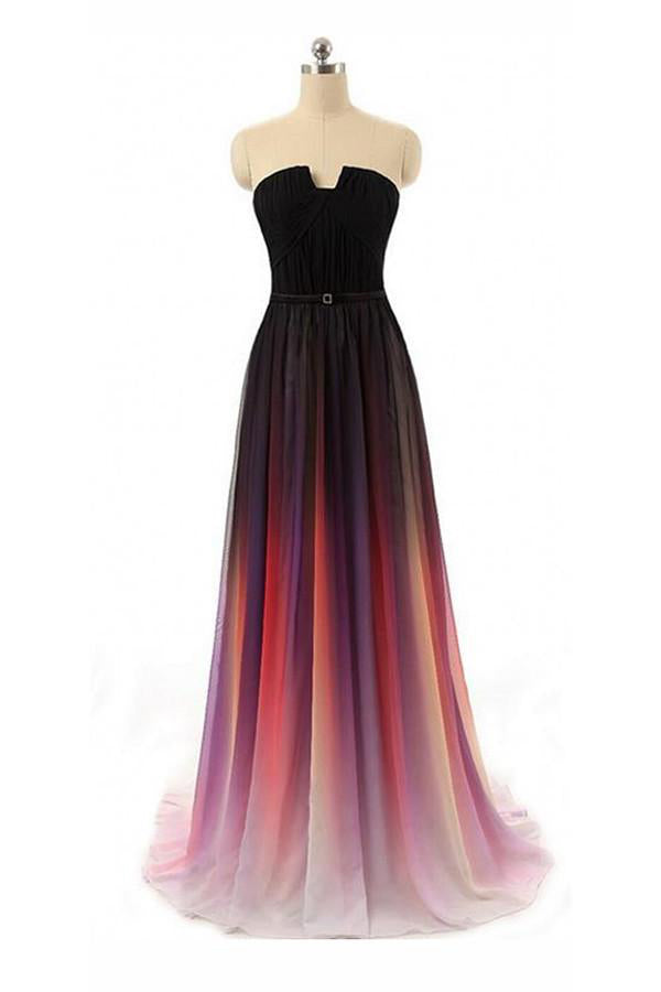 Ombre Chiffon Long Prom Dress Bridesmaid Dresses Angrila