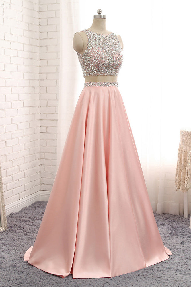 Two Piece Jewel Prom Dress with Sequins – Angrila