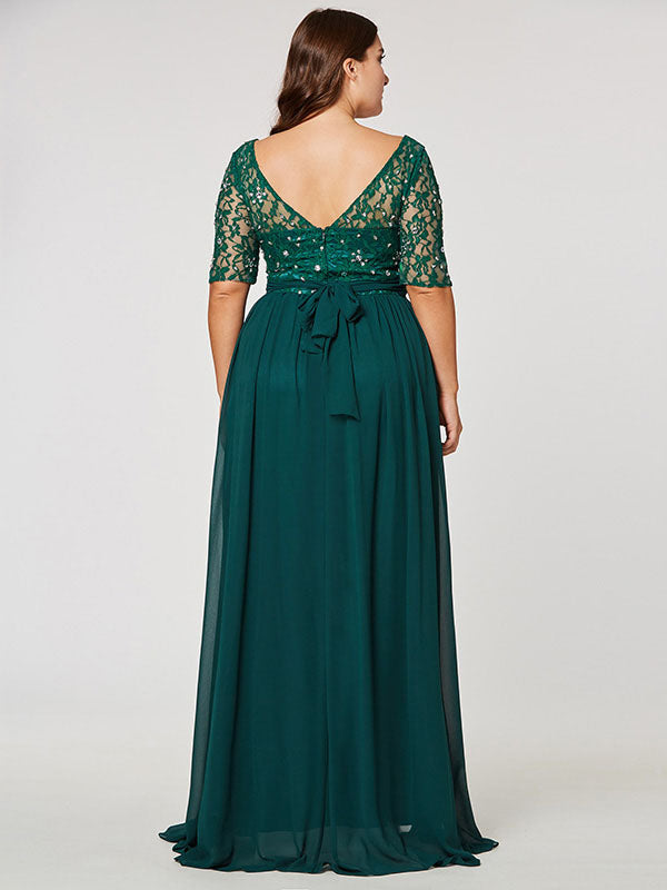 Green plus size mother of the bride dresses top