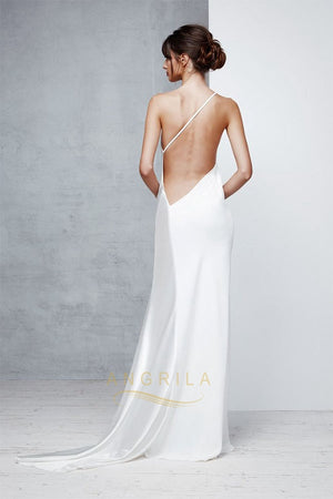 Sheath/Column One-Shoulder Sexy Prom Dress with Split Front