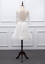 Sweetheart Lace Short Long Sleeves Wedding Dresses