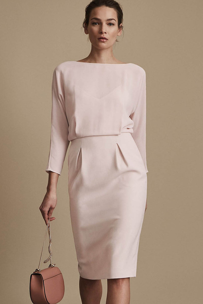 Knee length Sheath Wedding Guest Dresses Angrila