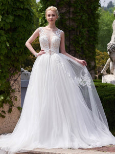 Sleeveless Applique Bridal Wedding Dresses
