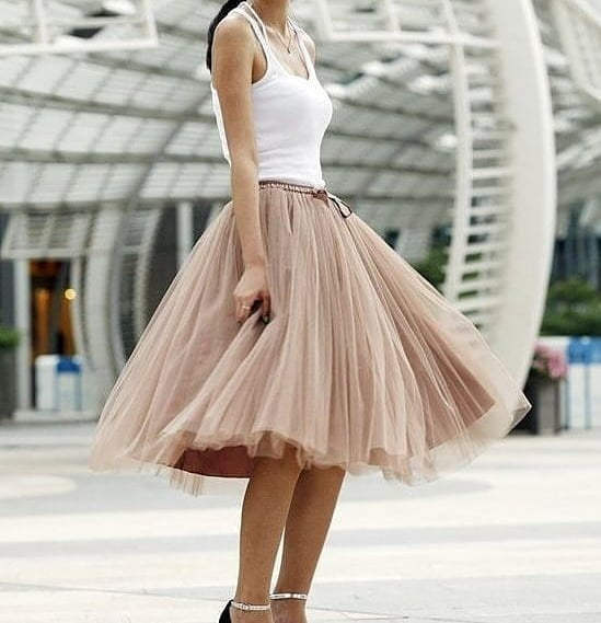 Short Long Formal Skirts For Women Knee Length Tulle Skirt Tutu