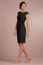 Sheath/Column Cap sleeves Knee-length Lace Appliques Mother Of The Bride Dresses
