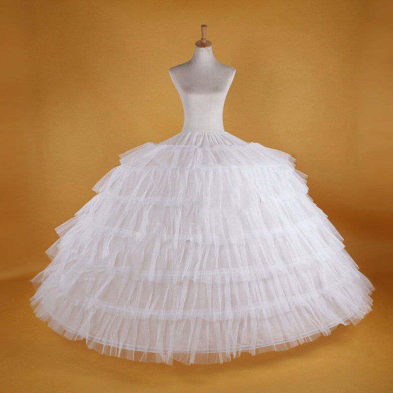 6 Hoops Puffy Petticoat Ball Gown Underskirt Layers for Lady Dress
