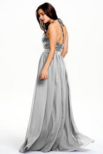 Long Slim Fit Beaded Backless Chiffon Prom/Evening Dresses
