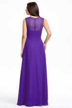 V-neck A-Line Slim Fit Floor Length Chiffon Bridesmaid Dresses