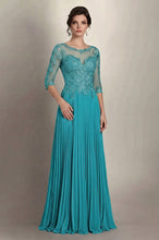 Long Applique Mother of the Bride Dress with sleeves