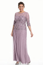Sheath/Column 1/2 Sleeves Sequins Long Plus Size Mother of the Bride Dresses