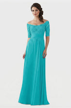 Mother of The Bride Gowns with Sleeves Lace Long Chiffon Beaded
