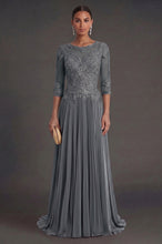 Tulle & Chiffon Scoop A-line Mother Of The Bride Dress With Lace Flowers Appliques