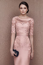 1/2 Sleeves Scoop Elastic Satin Lace Mother of The Bride Dresses with Sash