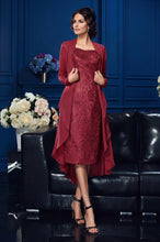 Two Piece Sheath/Column Sweetheart Knee Length Lace Mother of the Bride Dress