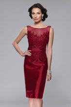Sheath/Column Sccop Neckline Sleeveless Satin Knee Length Mother Dress With Lace Top