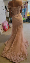 Pink Long Mermaid Off-the-Shoulder Lace Appliques Prom Dresses With Beads