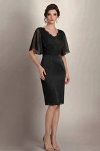 Sheath/Column V-neck Knee-Length Chiffon Glamorous Mother of the Bride Dress