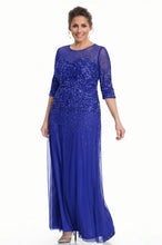 Sheath/Column 1/2 Sleeves Sequins Long Plus Size Mother of the Bride Dresses