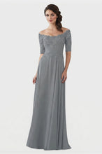 Mother of The Bride Gowns with Sleeves Lace Long Chiffon Beaded