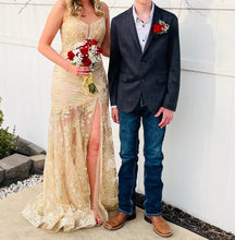 Thin Strap Corset Slit Lace Appliques Mermaid Prom/Evening Dress