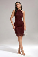 Halter Lace Cocktail Dresses Wedding Guest Dress