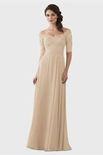 Mother of The Bride Gowns with Sleeves Lace Long Chiffon Beaded