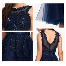 A-Line Scoop Neck Knee Length Tulle Homecoming Dress With Beading