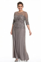 Sheath/Column 1/2 Sleeves Sequins Long Plus Size Mother of the Bride Dresses