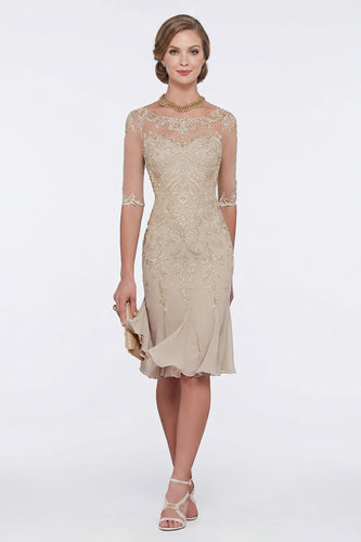 petite mother of the groom dresses Alex Evenings Evelyn Rosette Lace Long Gown CHAMPAGNE / 6P Expertly crafted with a petite fit 24 Best Petite Mother-of-the-Groom Dresses