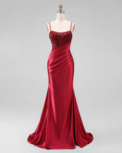 Red Scoop Mermaid Long Prom Dress With Slit