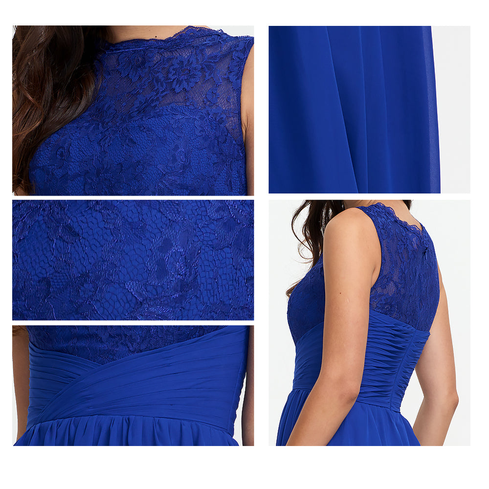 Ruched Lace and Chiffon A-Line Bridesmaid Dress