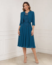 Ink Blue Sleeveless Lace Waist Length Jacket Mother of the Bride Dresses