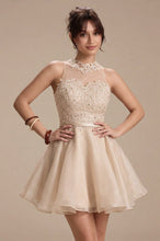 Short Sleeveless Applique Homecoming Dresses