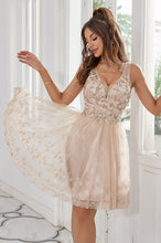 Sleeveless Lace & Sequin A-Line Tulle Cocktail Dress with Zipper Back