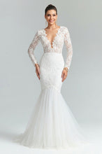 Long Sleeves V-neck Lace Boho Wedding Dress