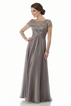 Barbara | Quartz | front view | Beaded Chiffon Mother of the Bride Dress