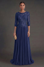 Tulle & Chiffon Scoop A-line Mother Of The Bride Dress With Lace Flowers Appliques