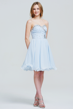 Strapless Sweetheart Sequin Bodice Chiffon Short Homecoming Dress