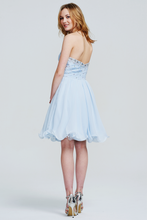Strapless Sweetheart Sequin Bodice Chiffon Short Homecoming Dress