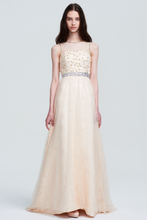 Ivory Sleeveless Beaded Prom Dress - Tulle Maxi Gown