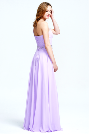Lilac One-Shoulder Chiffon A-Line Bridesmaid Dress