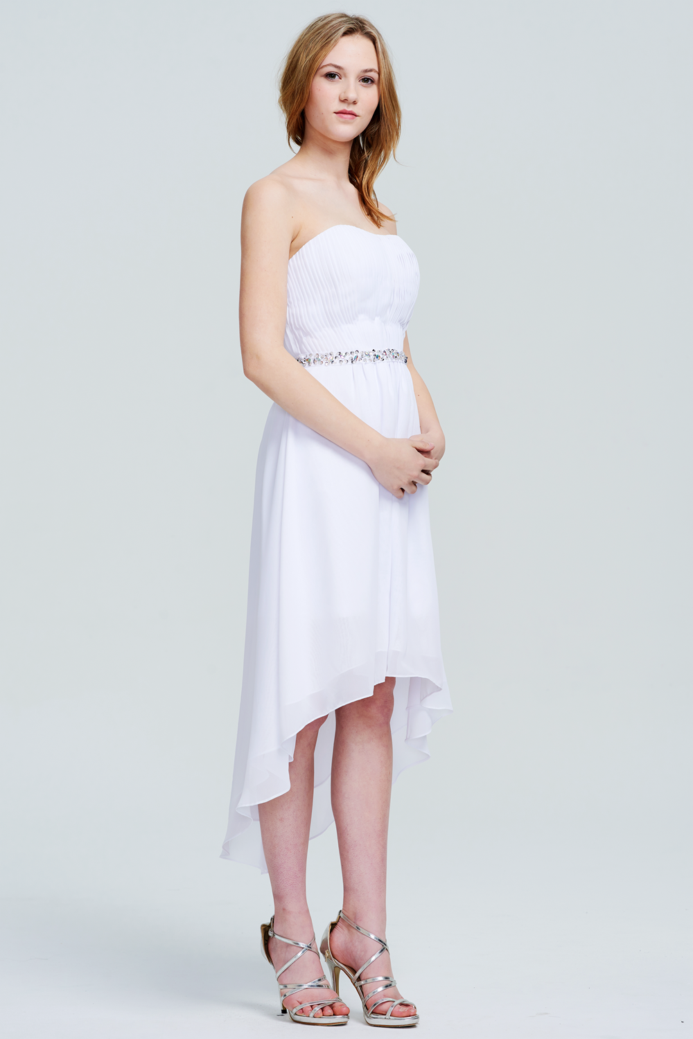 Strapless High-Low Chiffon A-Line Homecoming Dress