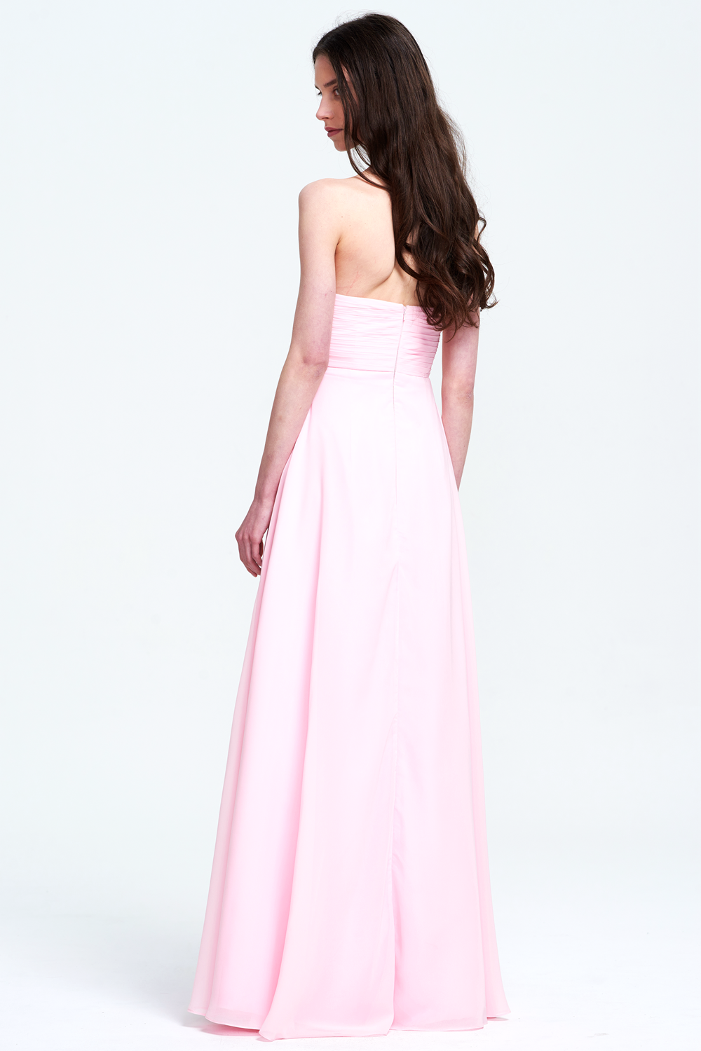 Strapless Draped Chiffon A-Line Prom Dress