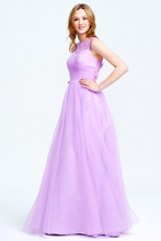 Lilac Illusion Neckline Ruched Halter Straps Tulle Prom/Evening Gown