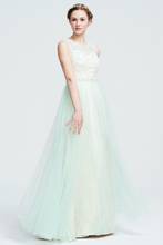 A-Line Scoop Neckline Beaded Tulle Halter Straps Bridesmaid Dress